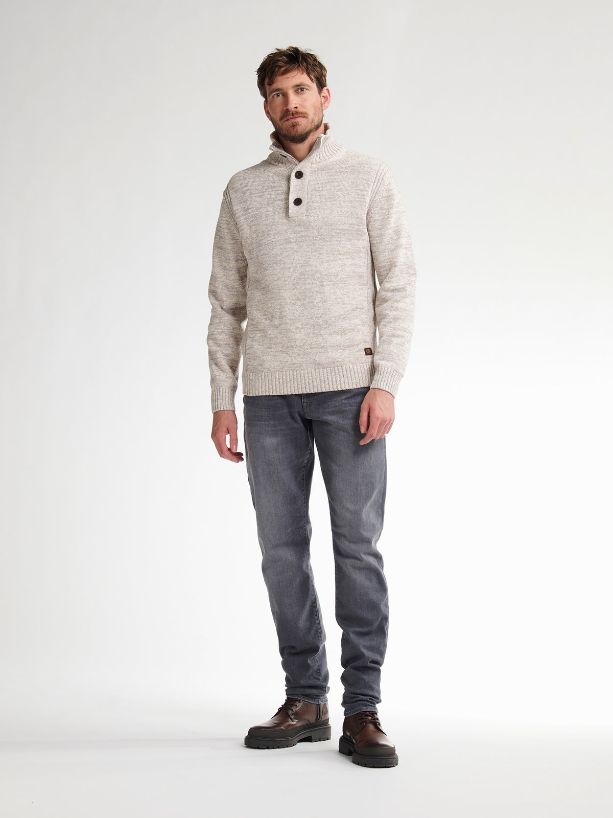 Petrol pull gris clair pour homme – 7