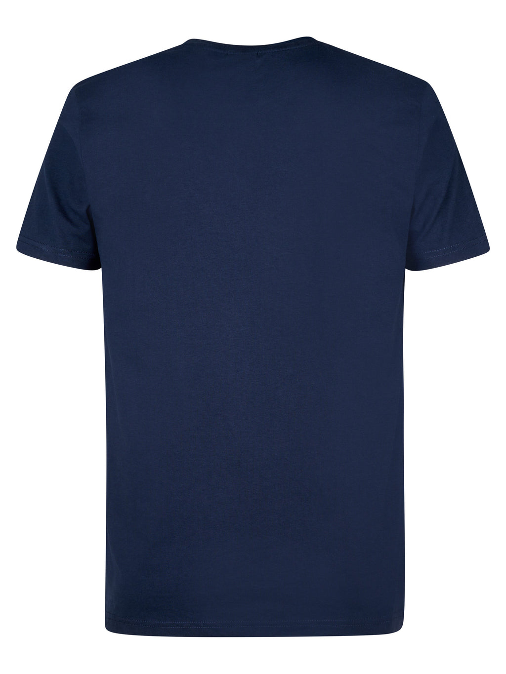 Petrol T-shirt donkerblauw met rond logo-embleem op de borst voor heren