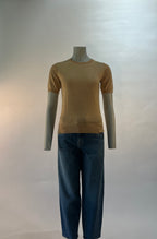 Silvian Heach trui beige met korte mouwen en contrastrand aan de hals voor dames