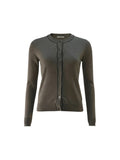 Cardigan Silvian Heach gris avec passepoil contrastant et boutonnage pour femme