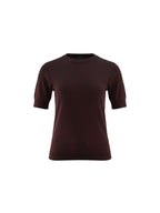 Pull Silvian Heach marron à manches courtes et col rond pour femme