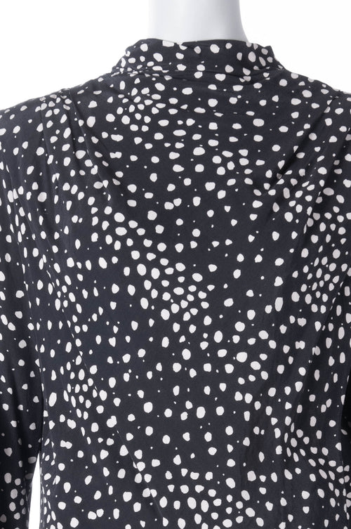 Ba&Sh blouse zwart met stippenprint en hoge hals voor dames