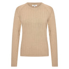 HV Society trui camel met ribstructuur en raglanmouwen voor dames