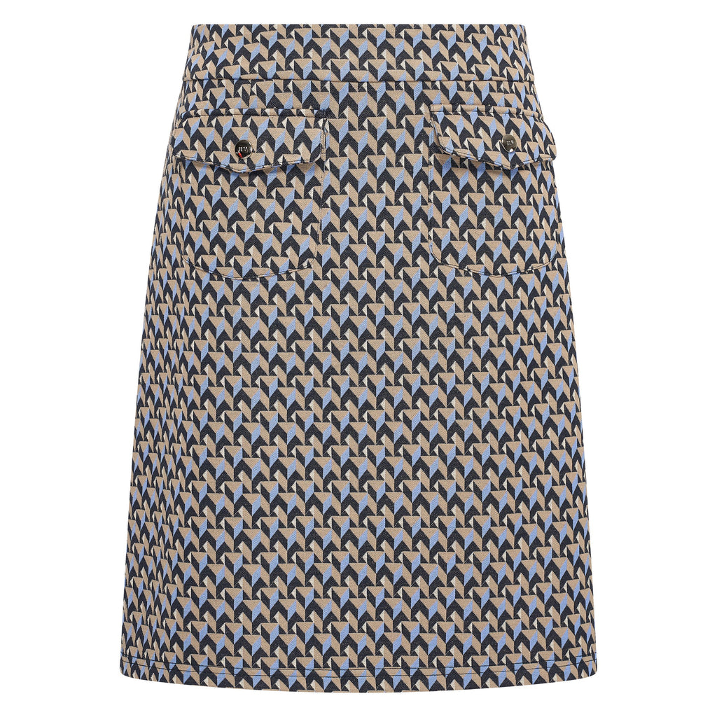 HV Society rok donkerblauw met grafisch jacquardmotief voor dames