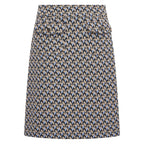 HV Society rok donkerblauw met grafisch jacquardmotief voor dames