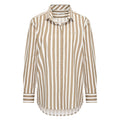 HV Society blouse beige met brede witte strepen voor dames