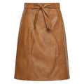 HV Society rok camel in imitatieleer met strikceintuur voor dames
