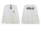 Brands Only Webshop witte Polo Ralph Lauren longsleeve met logoprint, borstzak en badge voor heren in katoen