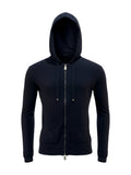 Billionaire hoodie donkerblauw met rits en geborduurde zakken voor heren