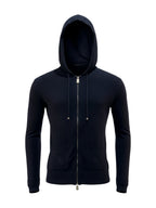 Billionaire hoodie donkerblauw met rits en geborduurde zakken voor heren