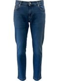 Billionaire jeans blauw met geborduurd logo op de achterzak voor heren