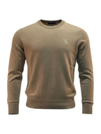 Billionaire trui beige met geborduurd logo voor heren