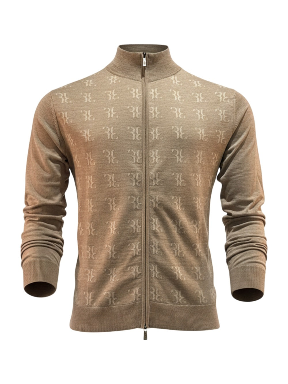 Billionaire vest beige met rits en ingebreid logomotief voor heren