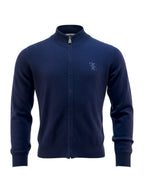 Billionaire vest blauw met rits en geborduurd logo voor heren