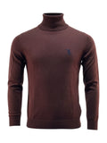 Billionaire trui bordeaux met col en geborduurd logo voor heren