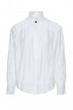 BSB blouse wit met ruches aan de opstaande kraag voor dames