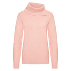 HV Society trui roze met brede col en ruitpatroon voor dames
