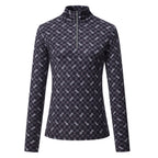HV Society top zwart met monogramprint en halve rits voor dames