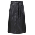HV Society jupe longue noire effet cuir avec ceinture à nouer pour femme
