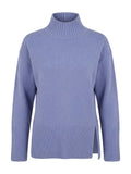 Xandres trui blauw met opstaande col en zijsplit voor dames