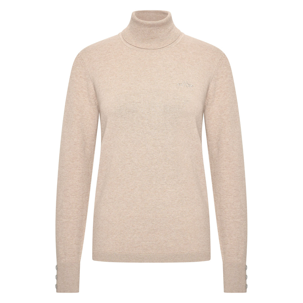HV Society trui beige met col en knoopjes aan de mouwen voor dames