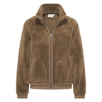 HV Society vest taupe in teddy met rits en opstaande kraag voor dames
