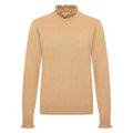 HV Society trui camel met ruchekraag en ruchemouwen voor dames