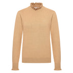 HV Society trui camel met ruchekraag en ruchemouwen voor dames