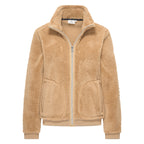 HV Society vest camel in teddystof met rits en opstaande kraag voor dames