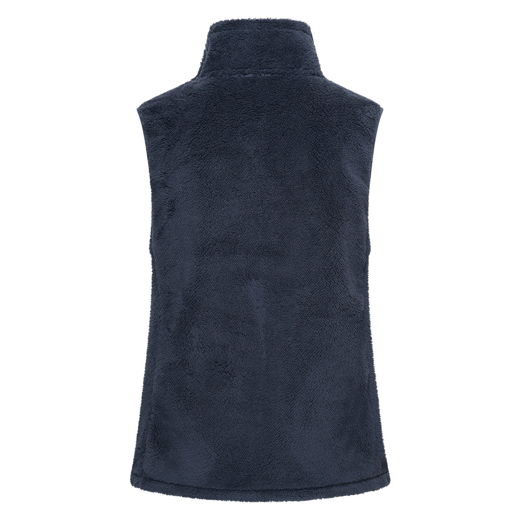 HV Society bodywarmer donkerblauw in teddy fleece met ritszakken voor dames