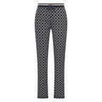 HV Society broek donkerblauw met grafische print en elastische tailleband voor dames