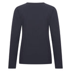 HV Society top donkerblauw met ruitmotief van bloemetjes en strass voor dames