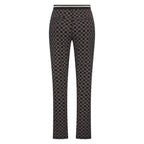 HV Society broek zwart met monogramprint en elastische taille voor dames