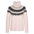 HV Society trui lichtroze met col en Noors jacquardmotief voor dames