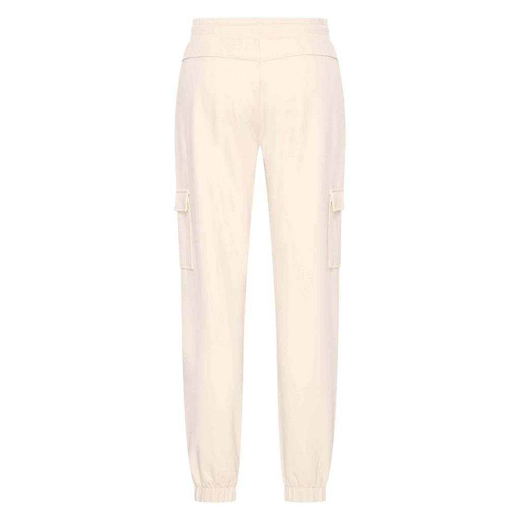 HV Society broek ecru met cargozakken en elastische enkelboorden voor dames