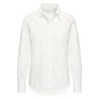 HV Society blouse wit met strikkraag en fijn stippenmotief voor dames