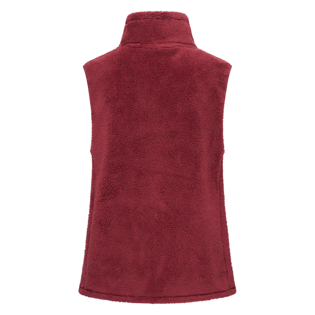 HV Society bodywarmer bordeaux met teddystof en opstaande kraag voor dames