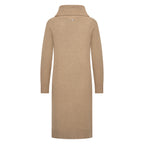 HV Society jurk beige gebreid met brede col voor dames