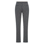 HV Society broek donkerblauw met grafische print en elastische tailleband voor dames
