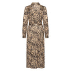 HV Society jurk champagne met luipaardprint en strikceintuur voor dames