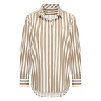 HV Society blouse beige met brede witte strepen voor dames