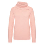 HV Society trui roze met brede col en ruitpatroon voor dames