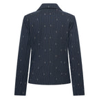 HV Society blazer donkerblauw met krijtstreep en roze voering voor dames