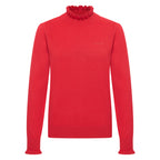HV Society trui rood met ruchekraag en ruchemouwen voor dames