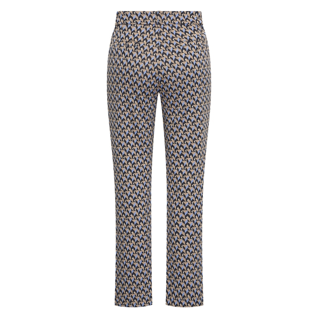 HV Society broek donkerblauw met geometrische print voor dames