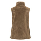 HV Society bodywarmer taupe in teddy fleece met opstaande kraag voor dames
