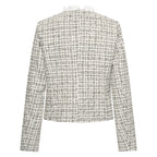 HV Society jas ecru in tweed met zwarte ruit en ruchekraagje voor dames