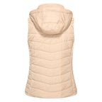 HV Society bodywarmer champagne met capuchon en zwarte contrastlinten voor dames