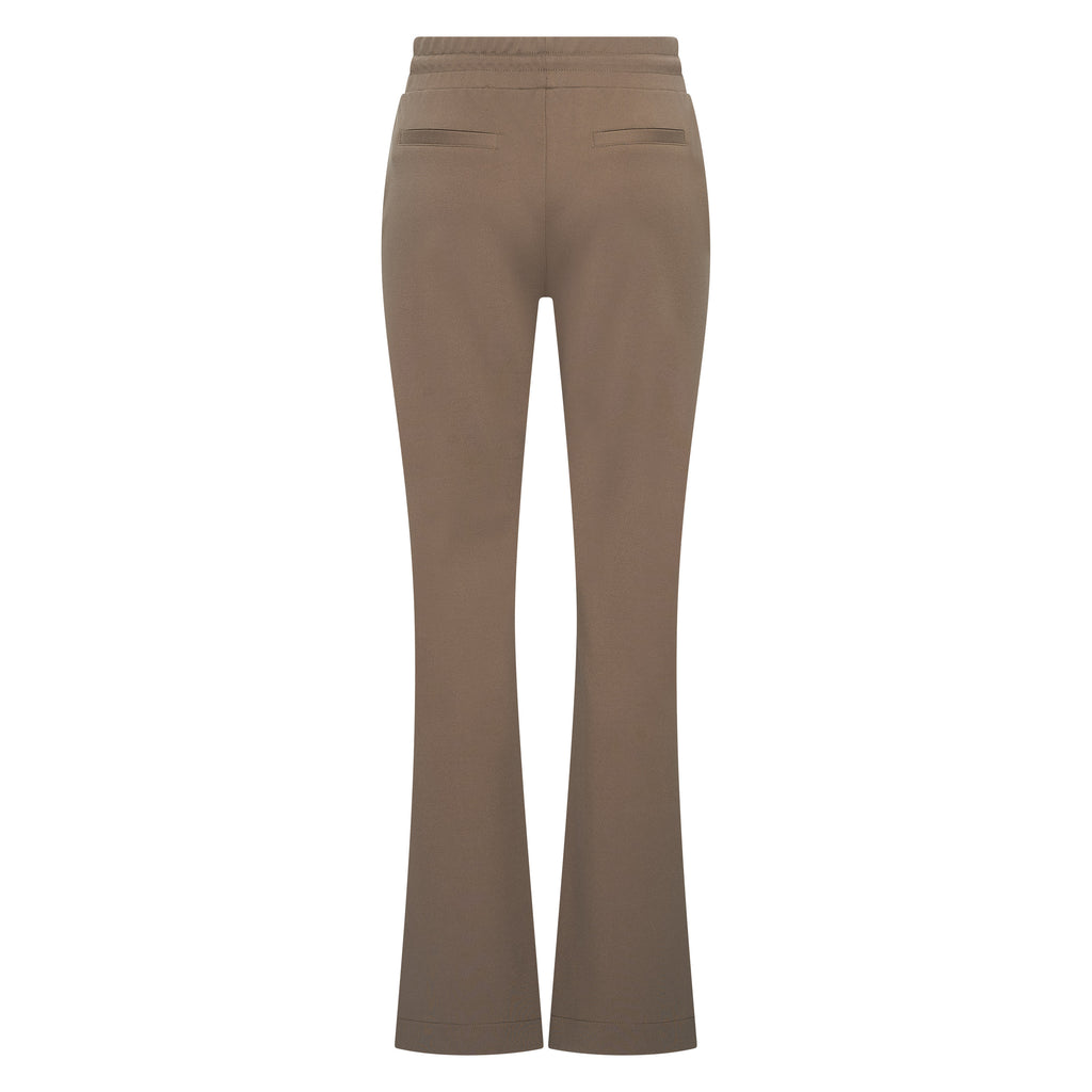 HV Society broek taupe met trekkoord en uitlopende pijpen voor dames