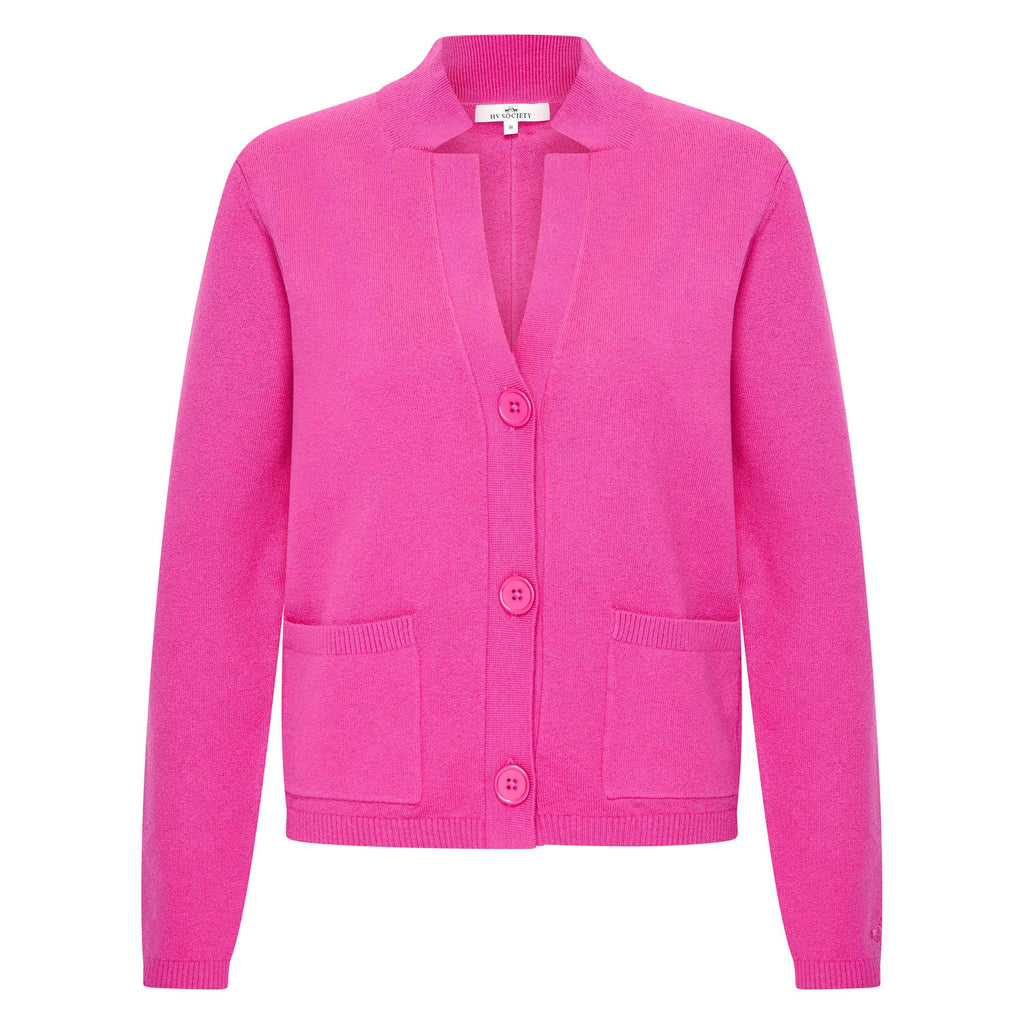 HV Society vest fuchsia met V-hals en opgestikte zakken voor dames